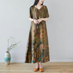 Dress loose retro shirt dress